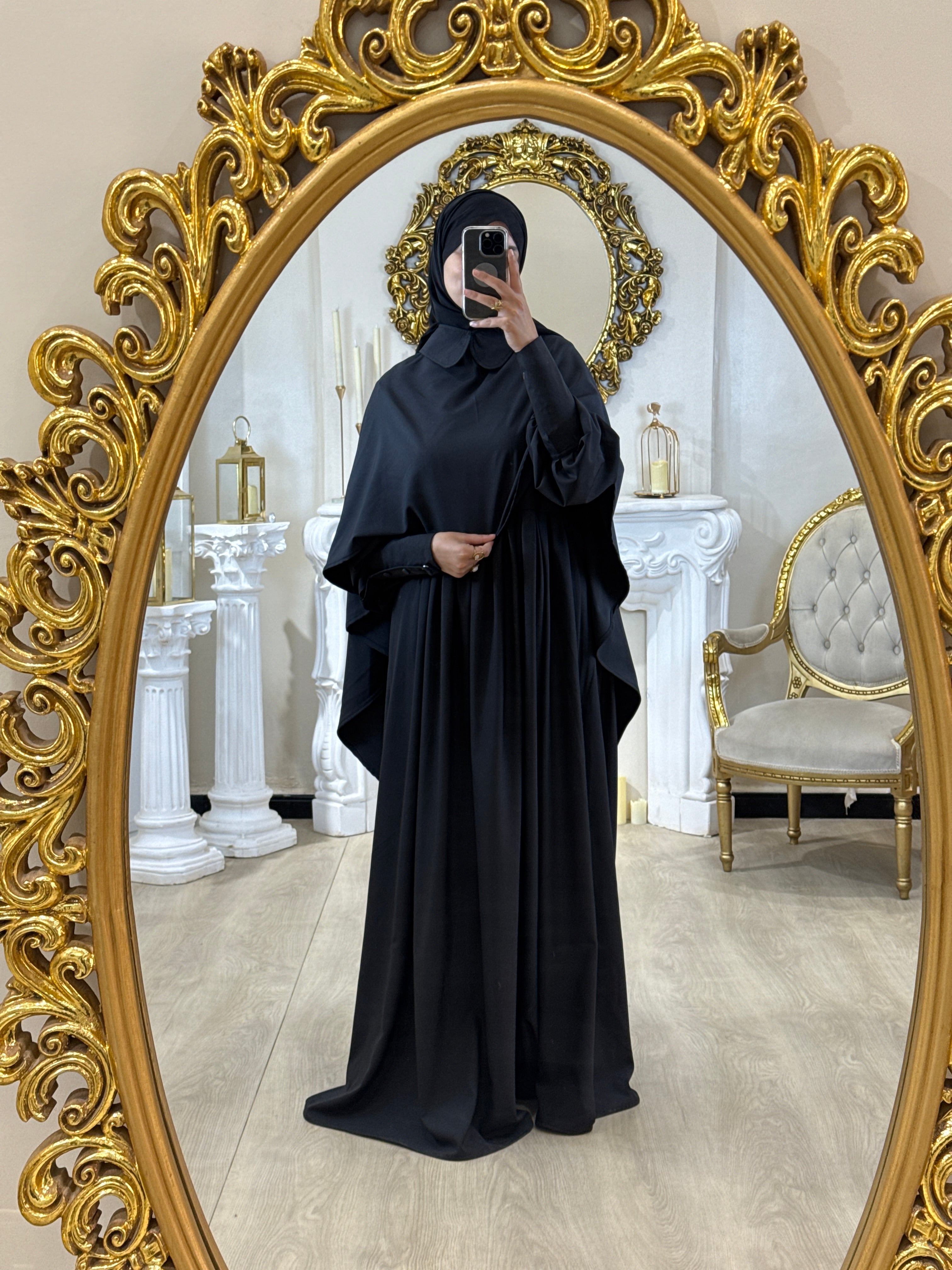 Pelerinli Elbise - ANDE HIJAB- Robe cape -روب بلمسة تركية - بطرحة واسعة