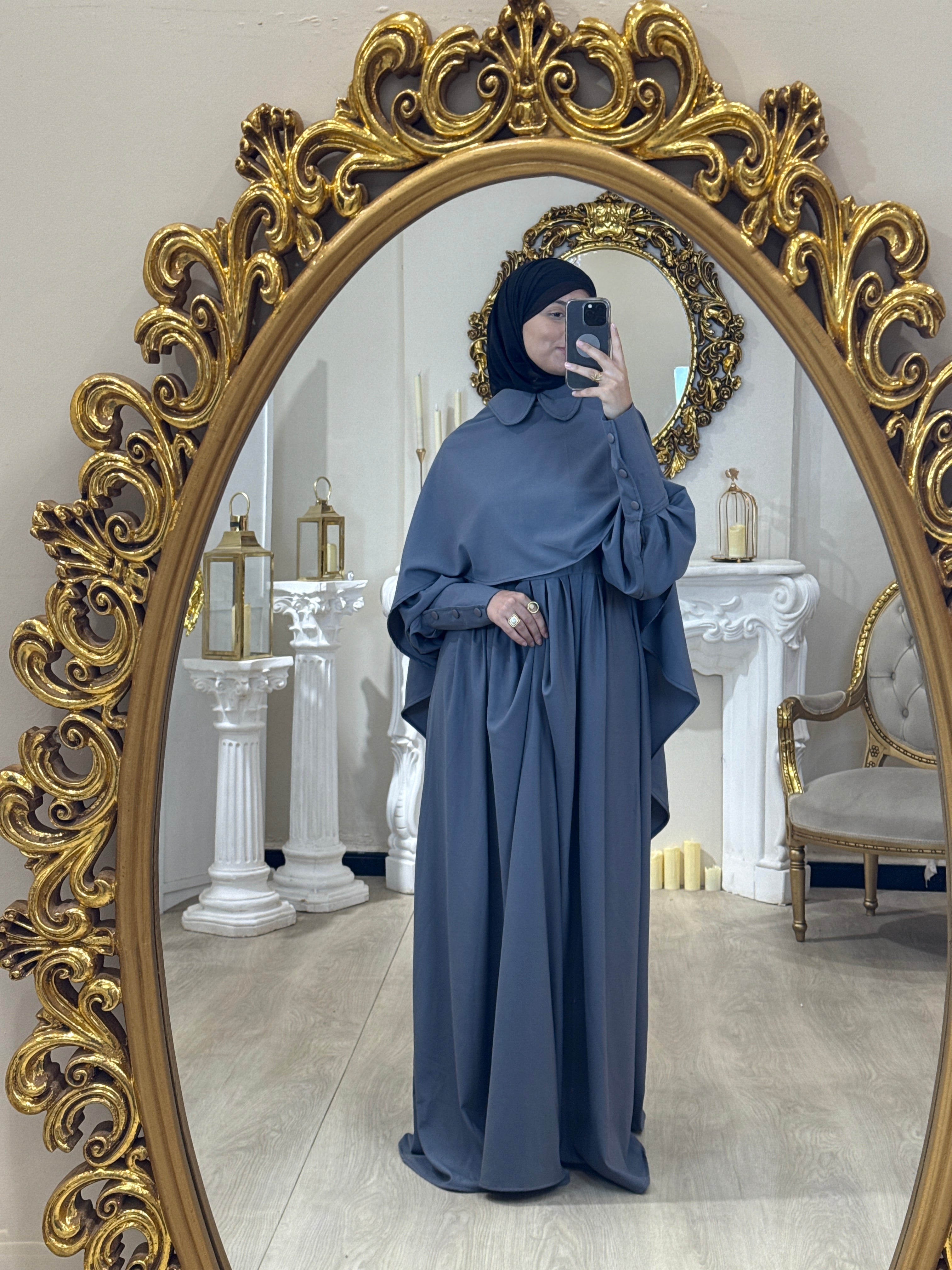 Pelerinli Elbise - ANDE HIJAB- Robe cape -روب بلمسة تركية - بطرحة واسعة