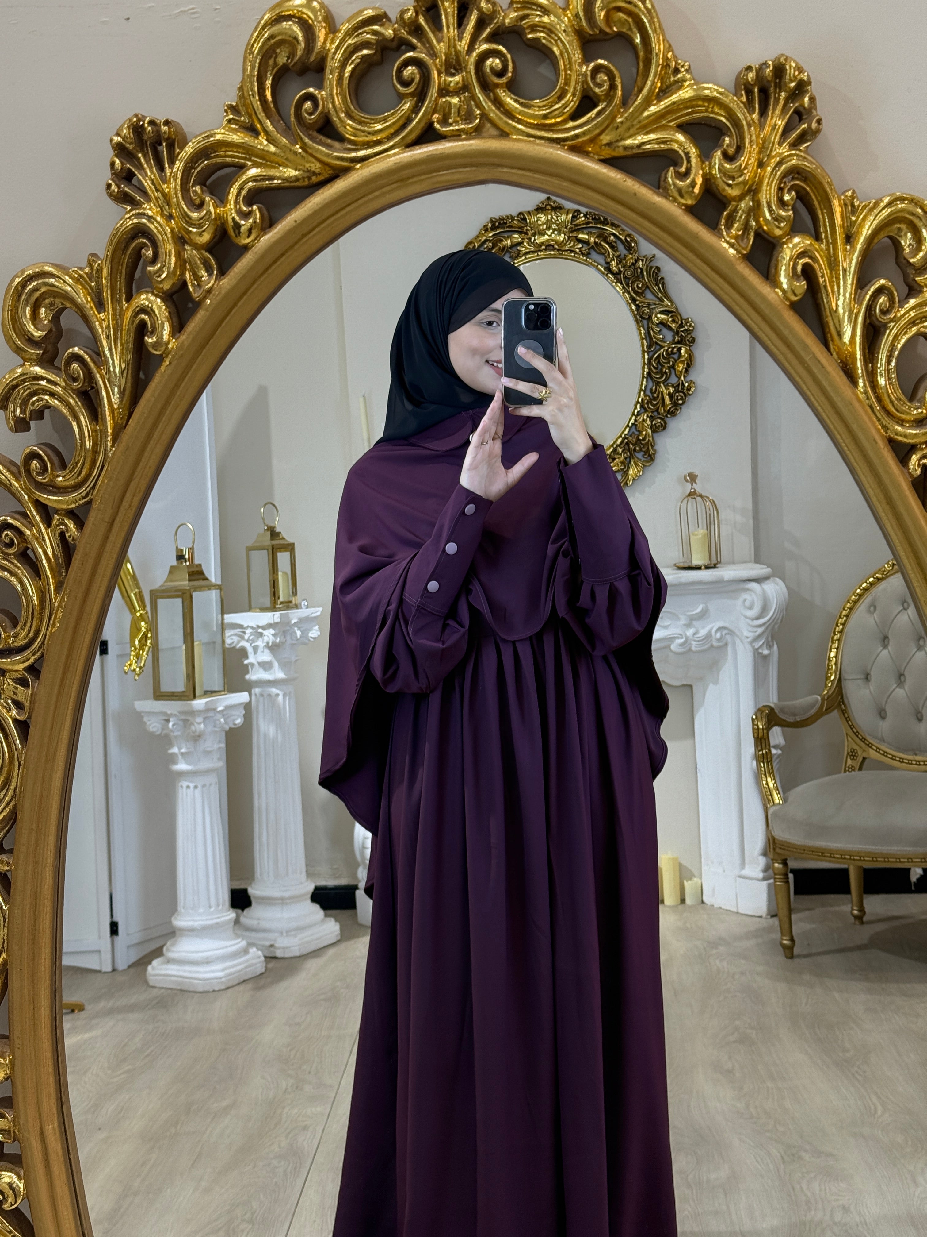 Pelerinli Elbise - ANDE HIJAB- Robe cape -روب بلمسة تركية - بطرحة واسعة