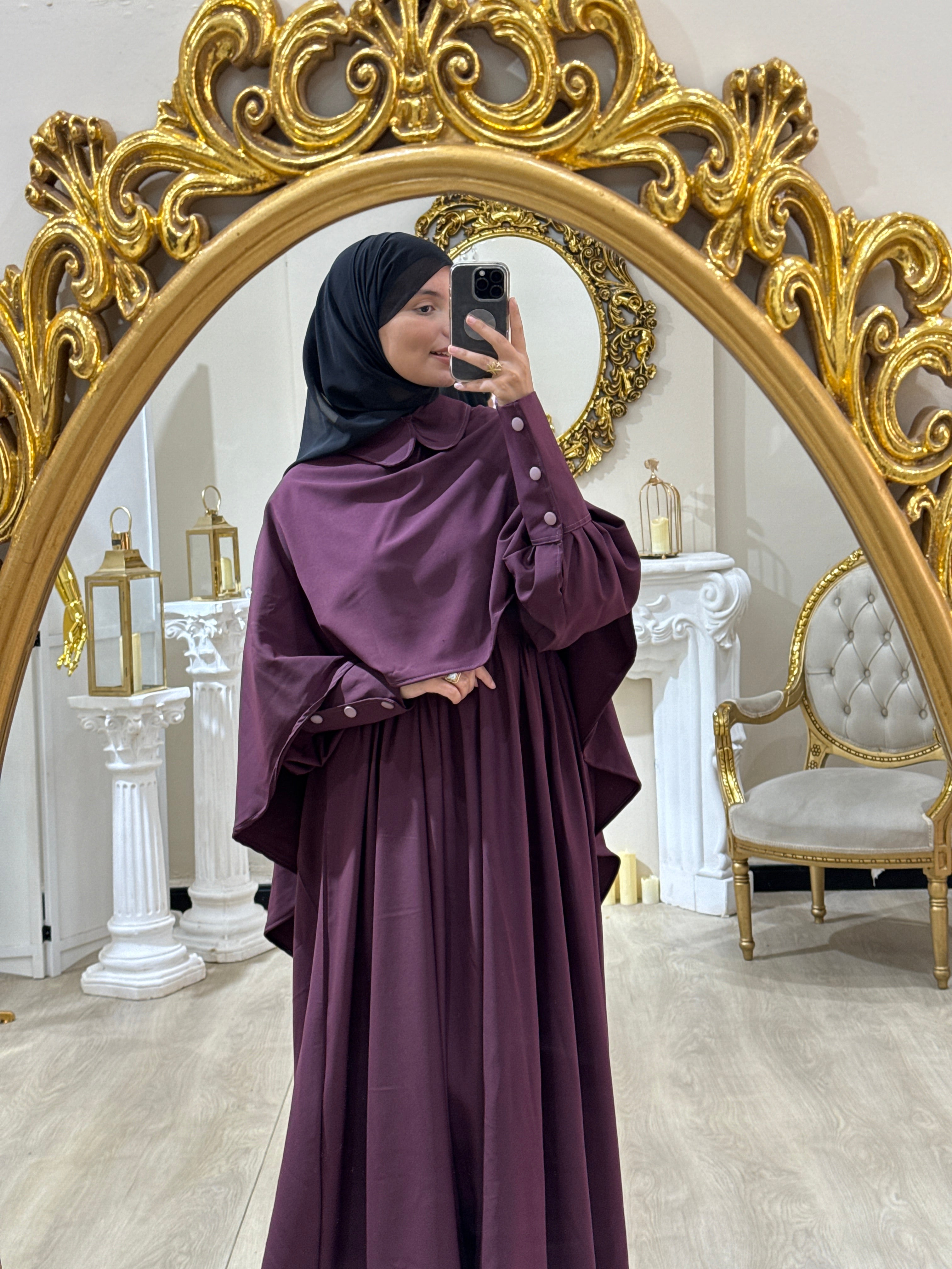 Pelerinli Elbise - ANDE HIJAB- Robe cape -روب بلمسة تركية - بطرحة واسعة