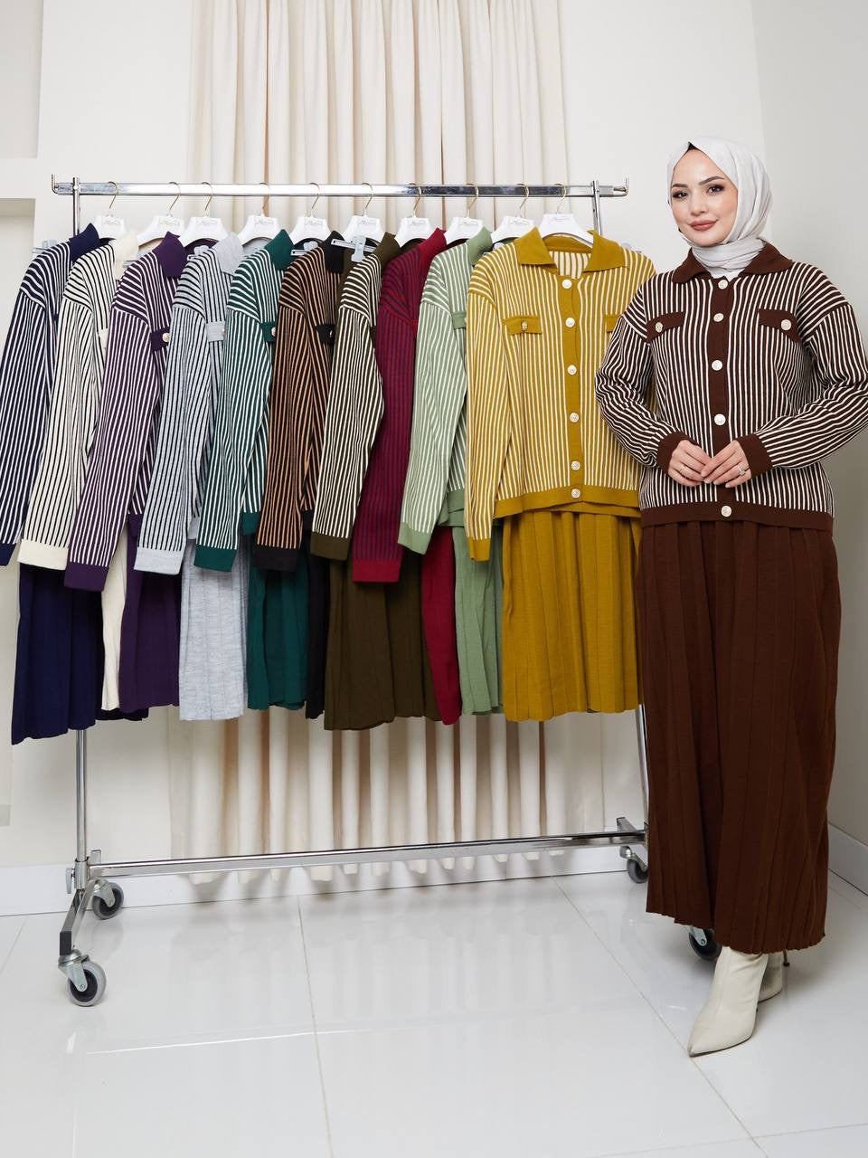 ensemble julia |مستورد من تركيا 🇹🇷 طقم محجبات شتوي ستايل مودرن بألوان متنوعة